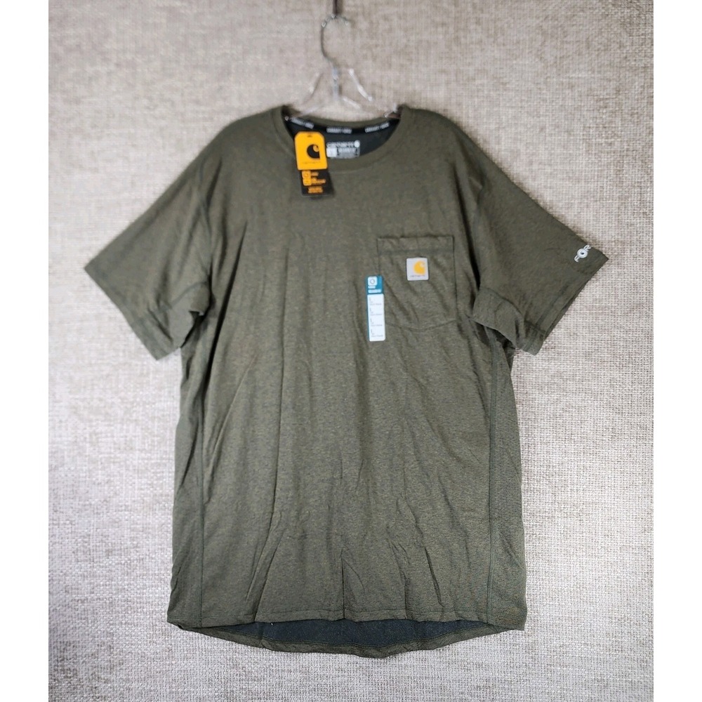 Carhartt Force Relaxed Fit Midweight Pocket Tee Mens LT Tall Green UPF 25 NEW